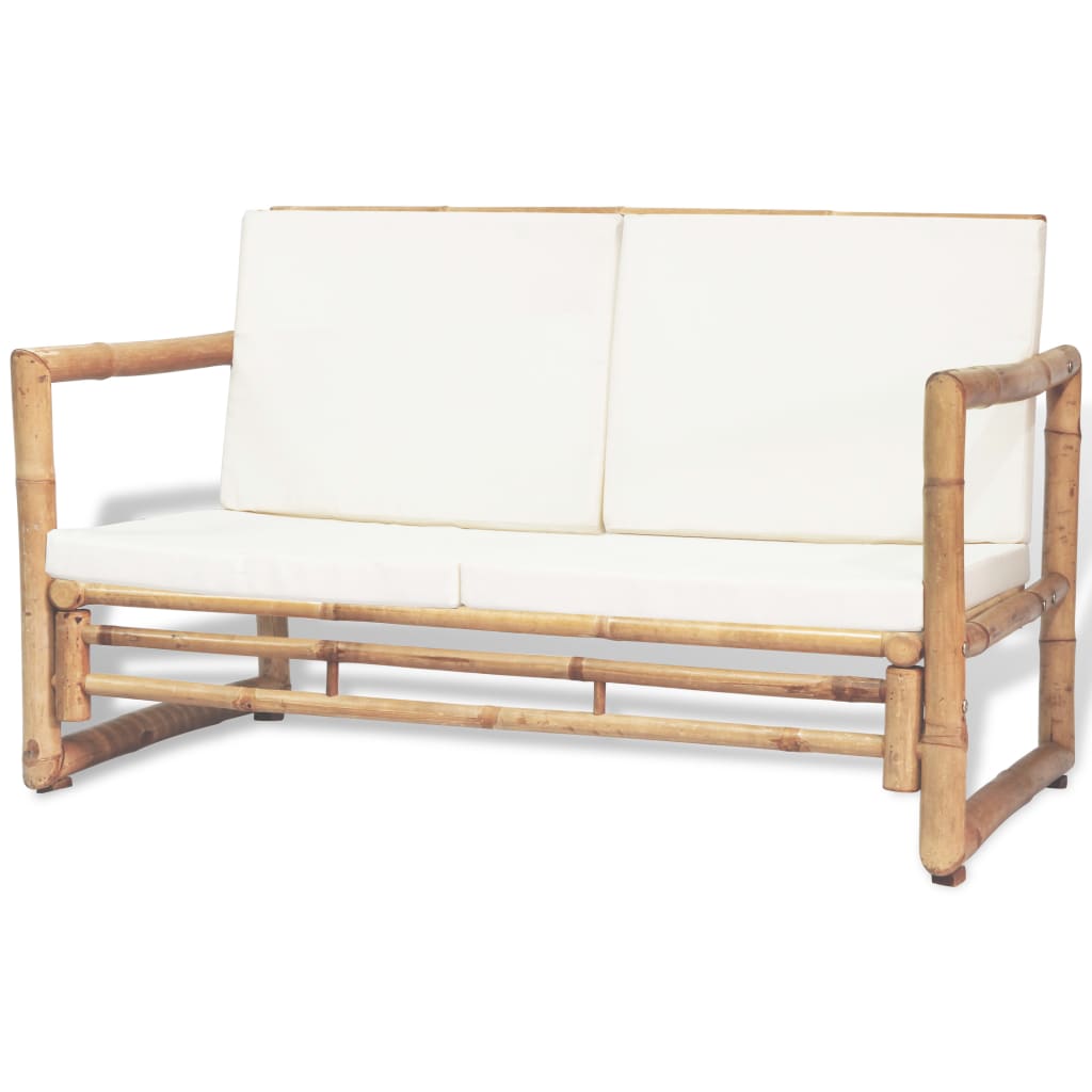 4-piece garden lounge set with bamboo cushions