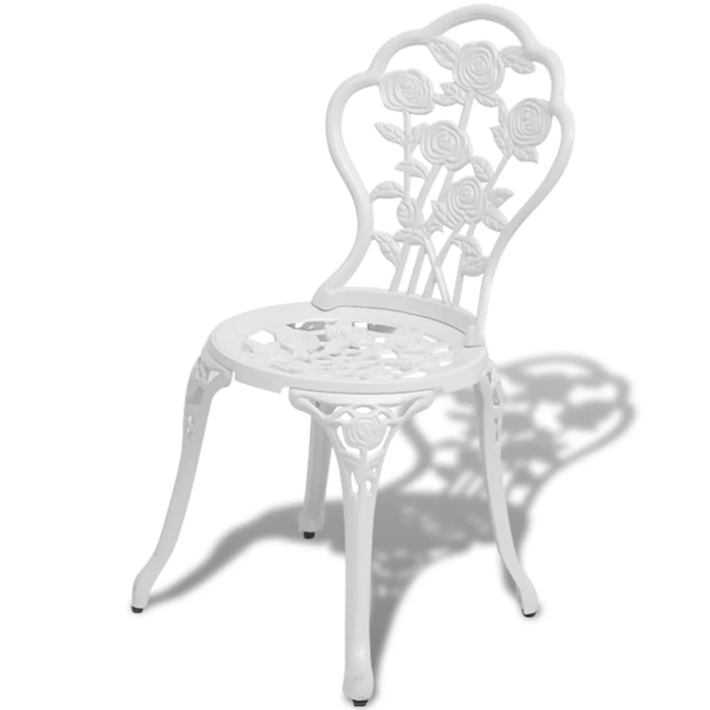 Bistro chairs 2 pcs. cast aluminum white