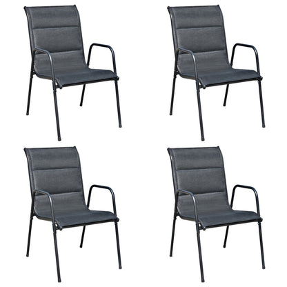 5-tlg. Garten-Essgruppe Stahl Schwarz