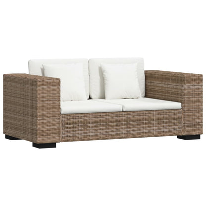 2-seater sofa real rattan