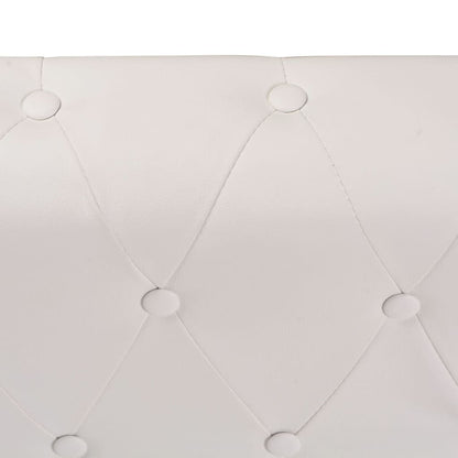 Chesterfield corner sofa 5-seater faux leather white