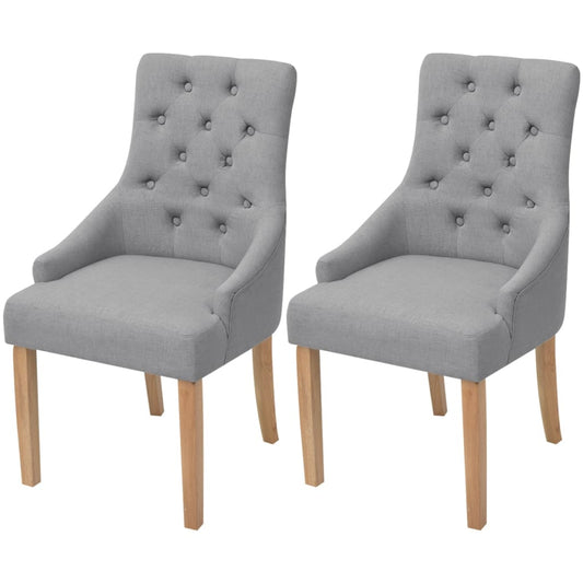 Dining room chairs 2 pcs. Light grey fabric