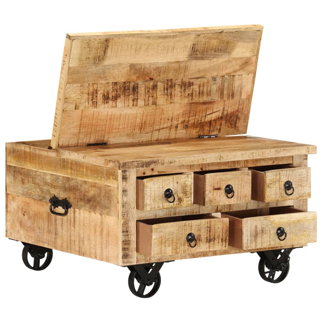 Couchtisch Raues Mangoholz 70x70x40 cm