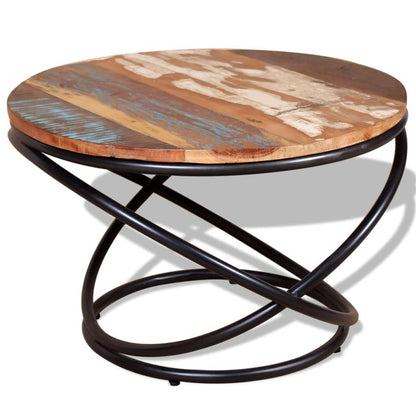 Coffee table solid old wood 60x60x40 cm