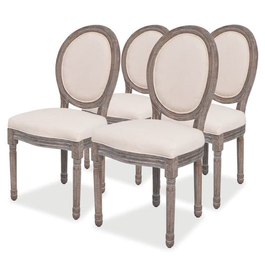 Dining chairs 4 pcs. Cream fabric
