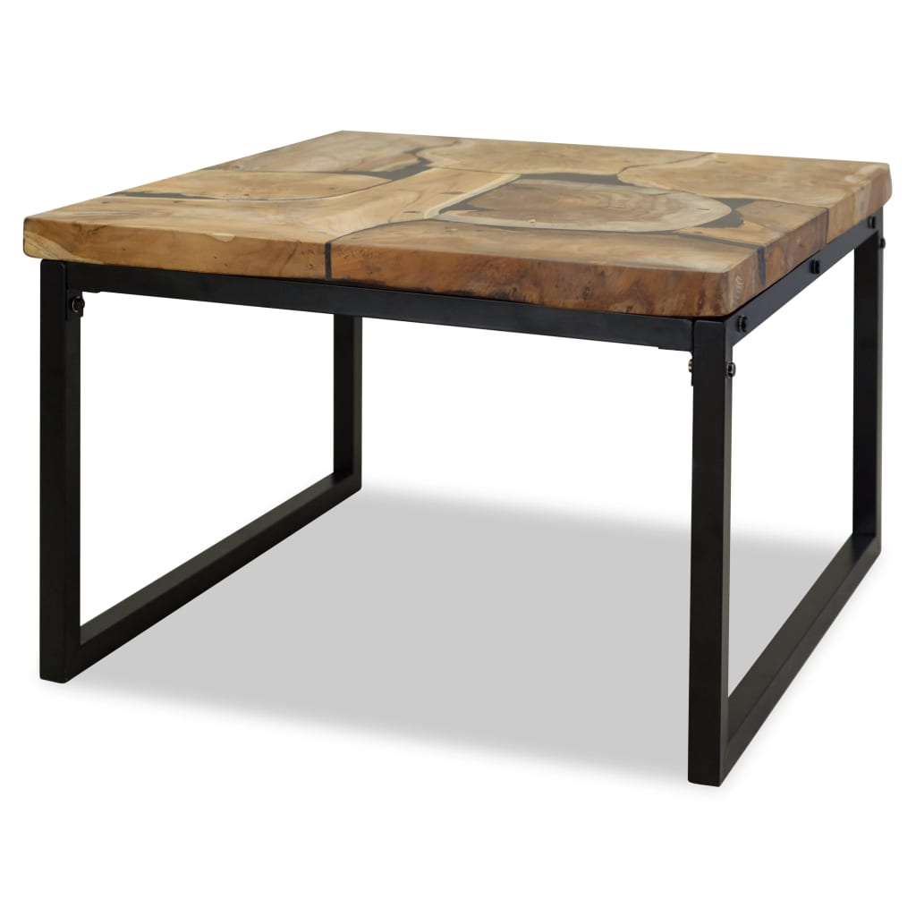 Coffee table teak resin 60 x 60 x 40 cm