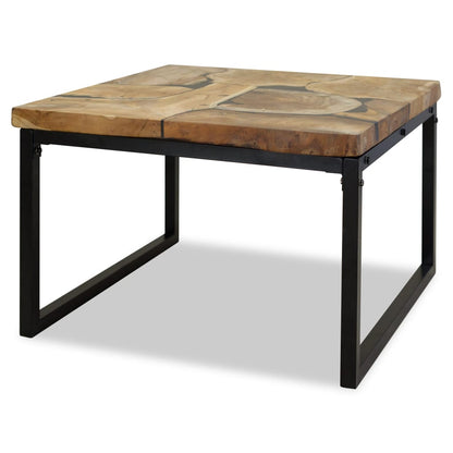 Coffee table teak resin 60 x 60 x 40 cm