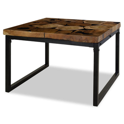 Coffee table teak resin 60 x 60 x 40 cm
