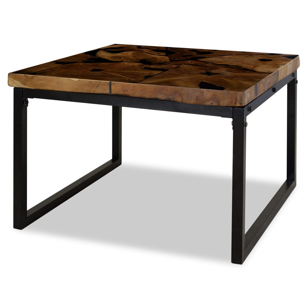 Coffee table teak resin 60 x 60 x 40 cm