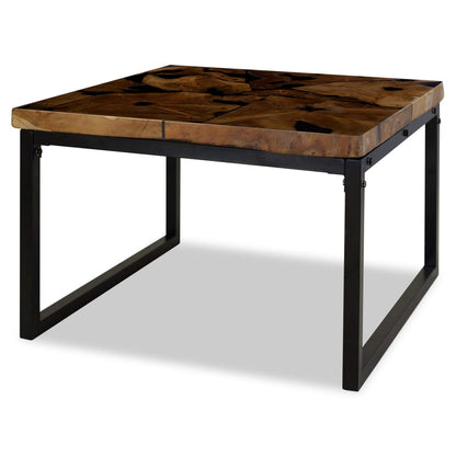Coffee table teak resin 60 x 60 x 40 cm