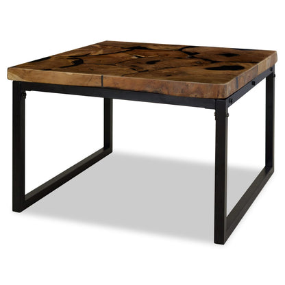 Coffee table teak resin 60 x 60 x 40 cm