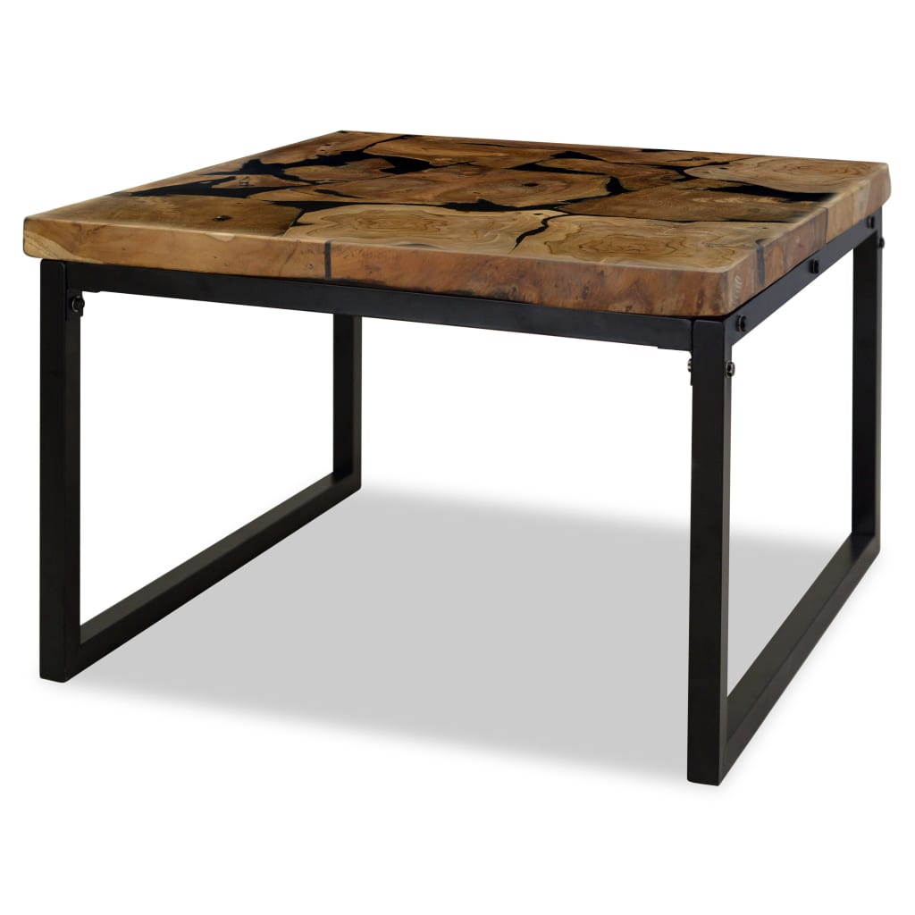 Coffee table teak resin 60 x 60 x 40 cm