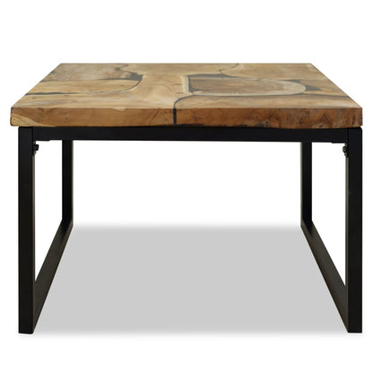 Coffee table teak resin 60 x 60 x 40 cm