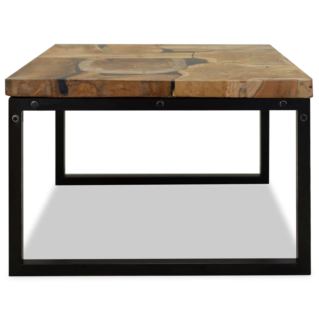 Coffee table teak resin 60 x 60 x 40 cm