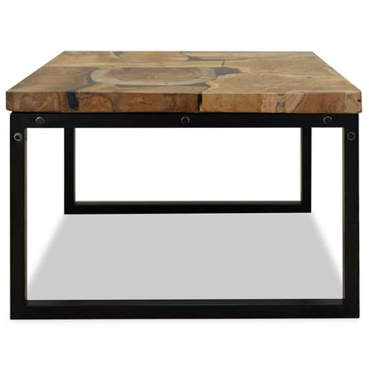 Coffee table teak resin 60 x 60 x 40 cm