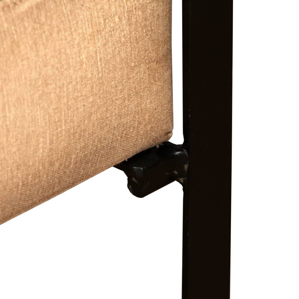 Loungesessel Braun Echtleder und Canvas