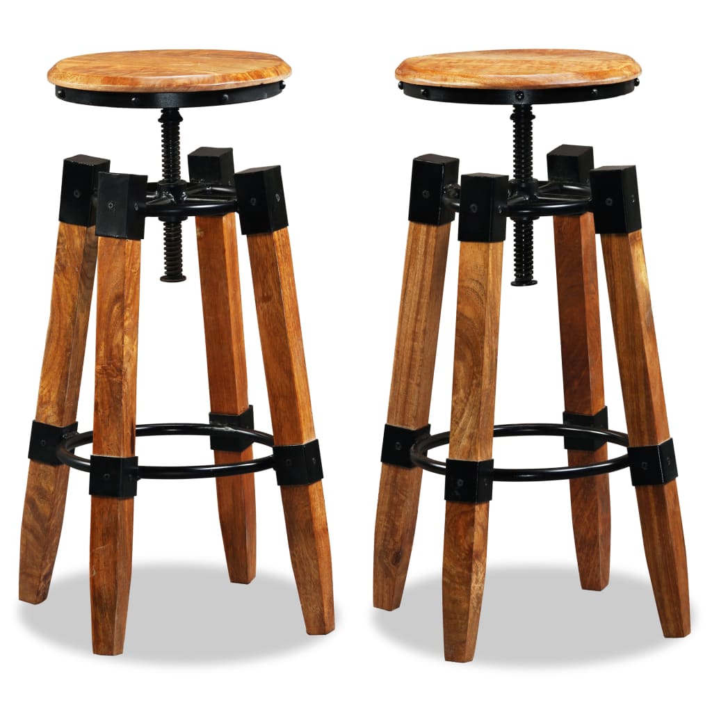 Bar stools 2 pcs. Mango solid wood
