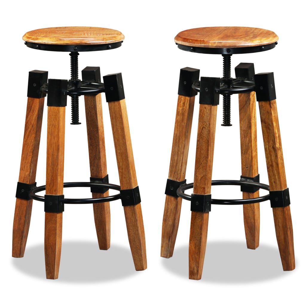 Bar stools 2 pcs. Mango solid wood