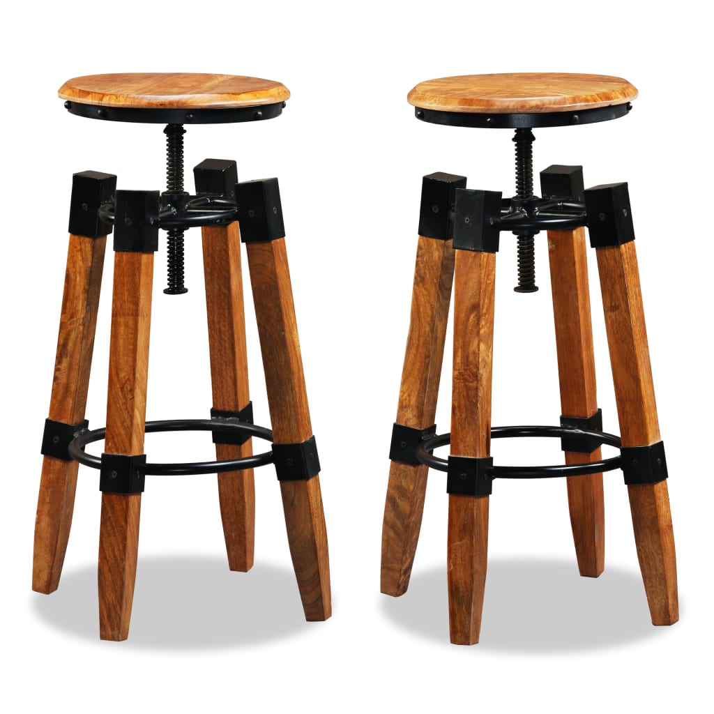 Bar stools 2 pcs. Mango solid wood
