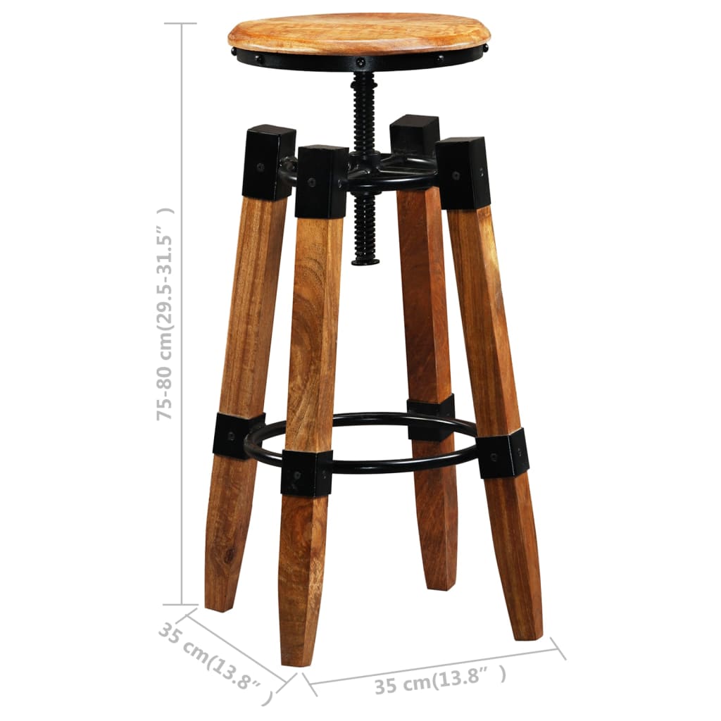 Bar stools 2 pcs. Mango solid wood