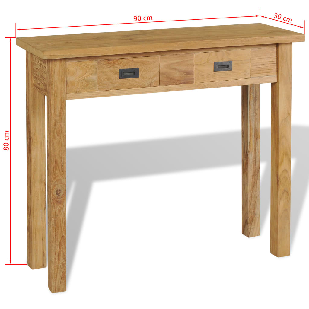 Konsolentisch Massivholz Teak 90x30x80 cm