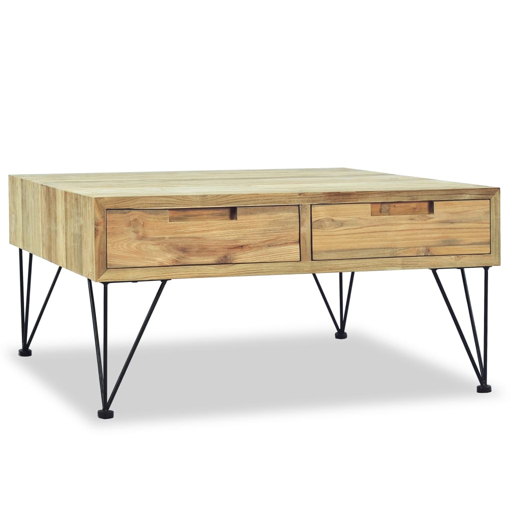 Coffee table 80 x 80 x 40 cm solid teak