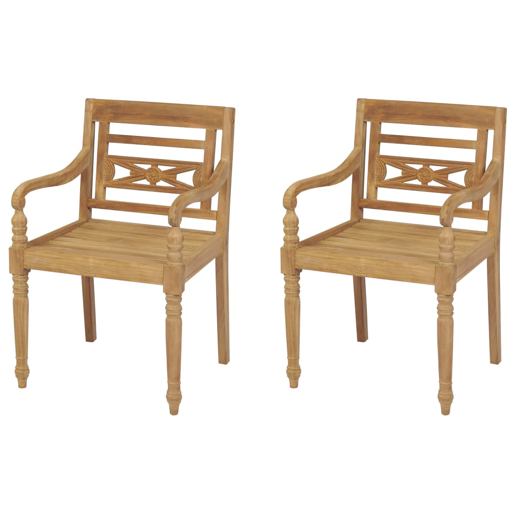 Batavia chairs 2 pcs. Solid teak wood