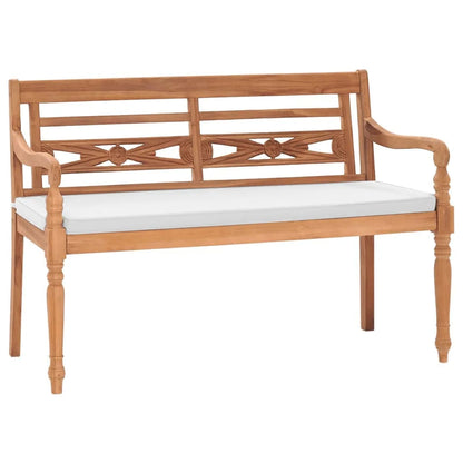 Batavia garden bench with cushions 120 cm teak