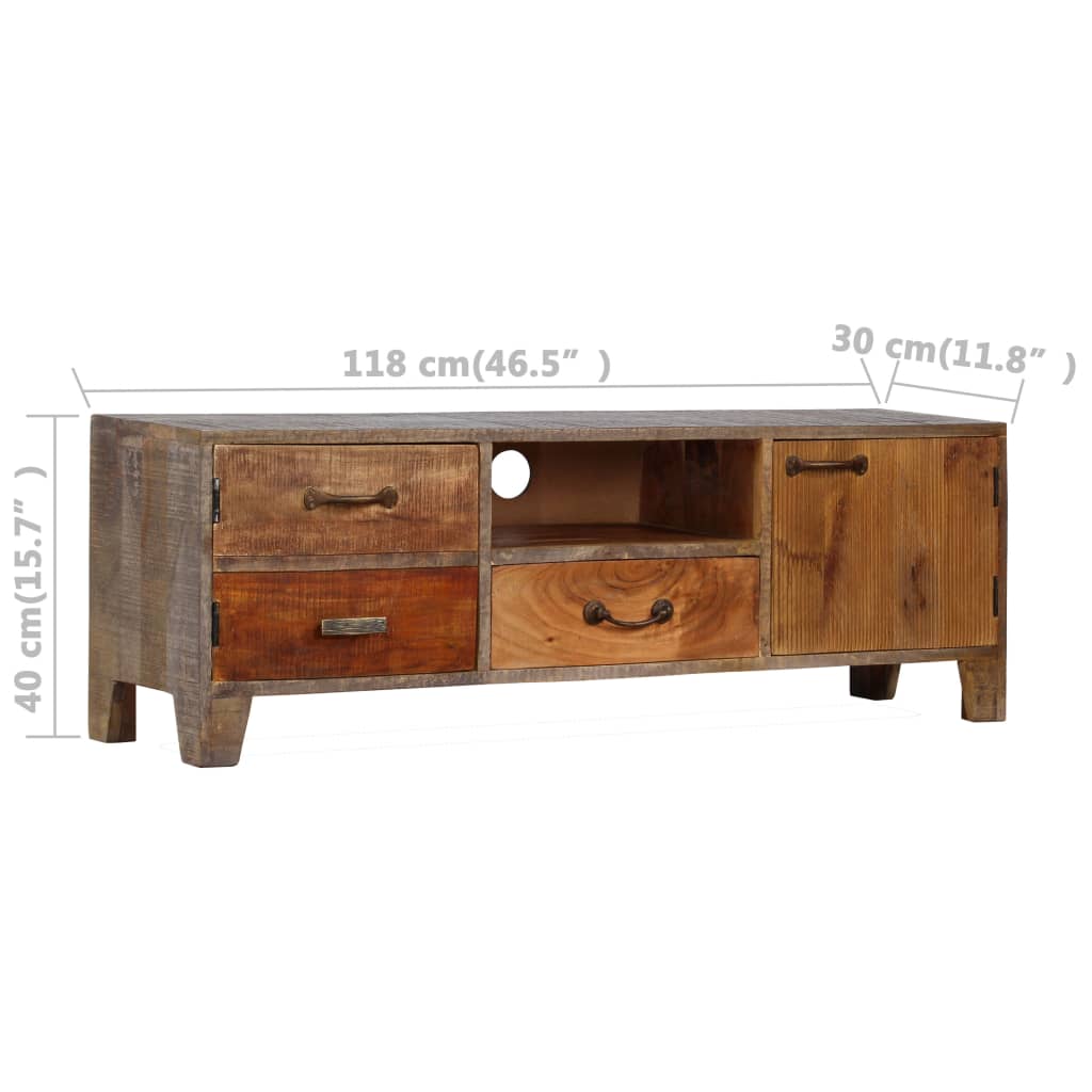 TV-Schrank Massivholz Vintage 118x30x40 cm