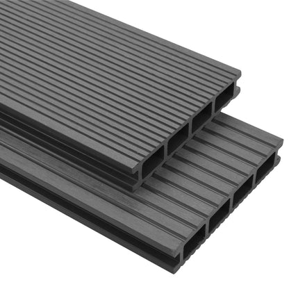WPC decking with accessories 40 m² 4 m grey