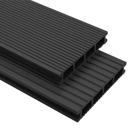 WPC decking with accessories 35 m² 4 m anthracite