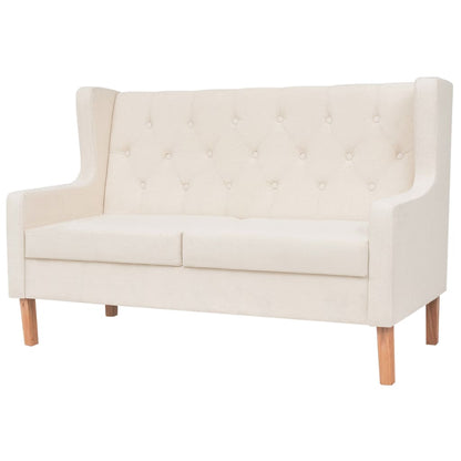2-seater sofa fabric cream white