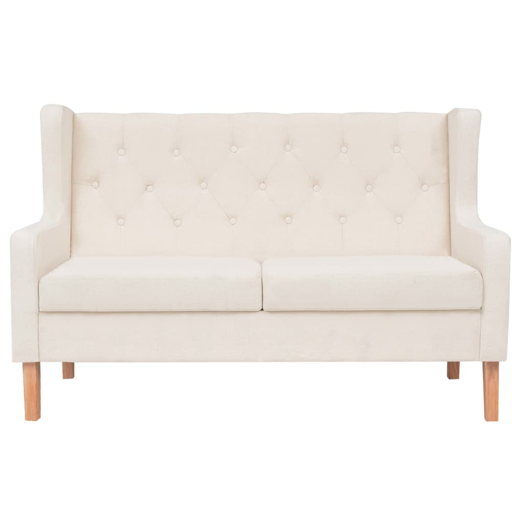 2-seater sofa fabric cream white