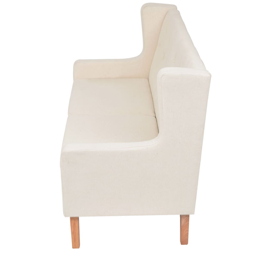 2-seater sofa fabric cream white