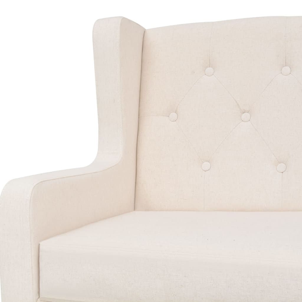 2-seater sofa fabric cream white