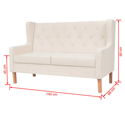 2-seater sofa fabric cream white