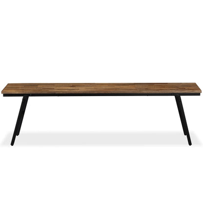 Sitzbank Recyceltes Teak und Stahl 160 x 35 x 45 cm