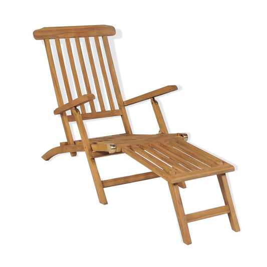 Deck chair with footrest teak