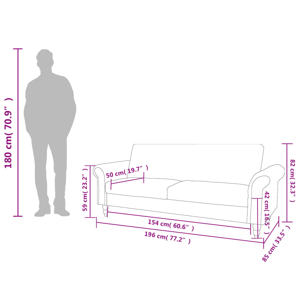 2-seater sofa bed with armrests artificial suede brown