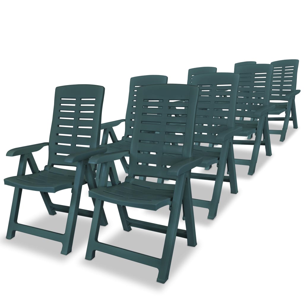 9-piece garden dining set plastic green