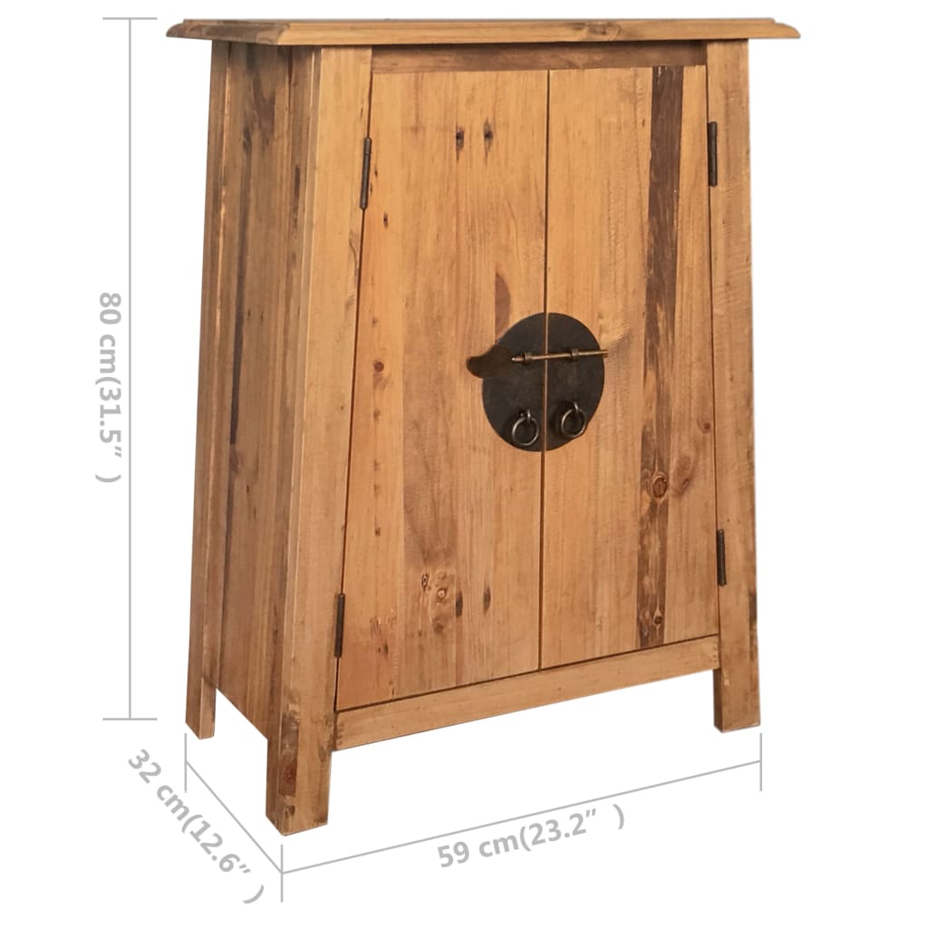 Bathroom side cabinet solid pine 59x32x80 cm