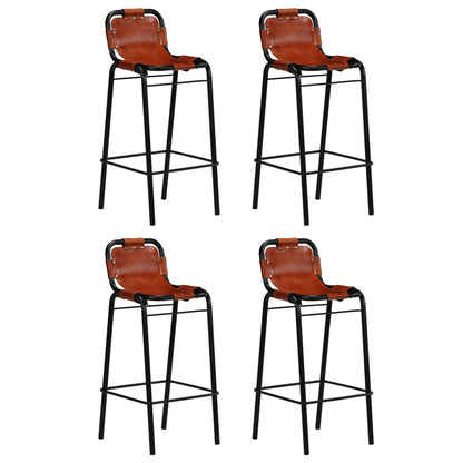 Bar set 5-piece solid reclaimed wood and genuine goat leather