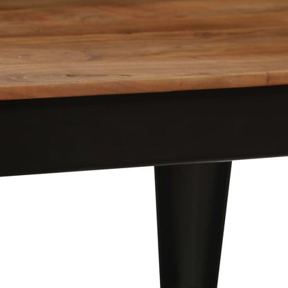 Dining table solid acacia wood and steel 120 x 60 x 76 cm