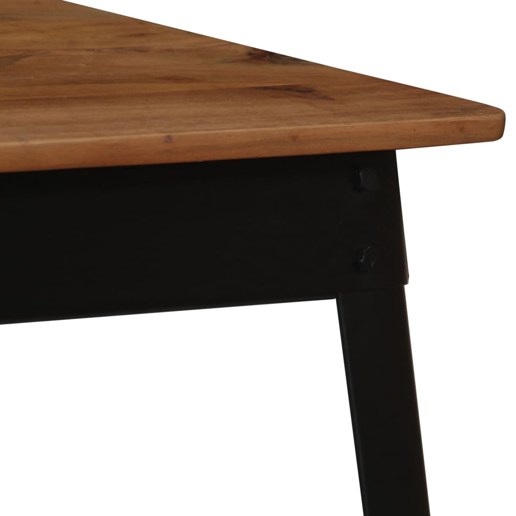 Dining table solid acacia wood and steel 120 x 60 x 76 cm