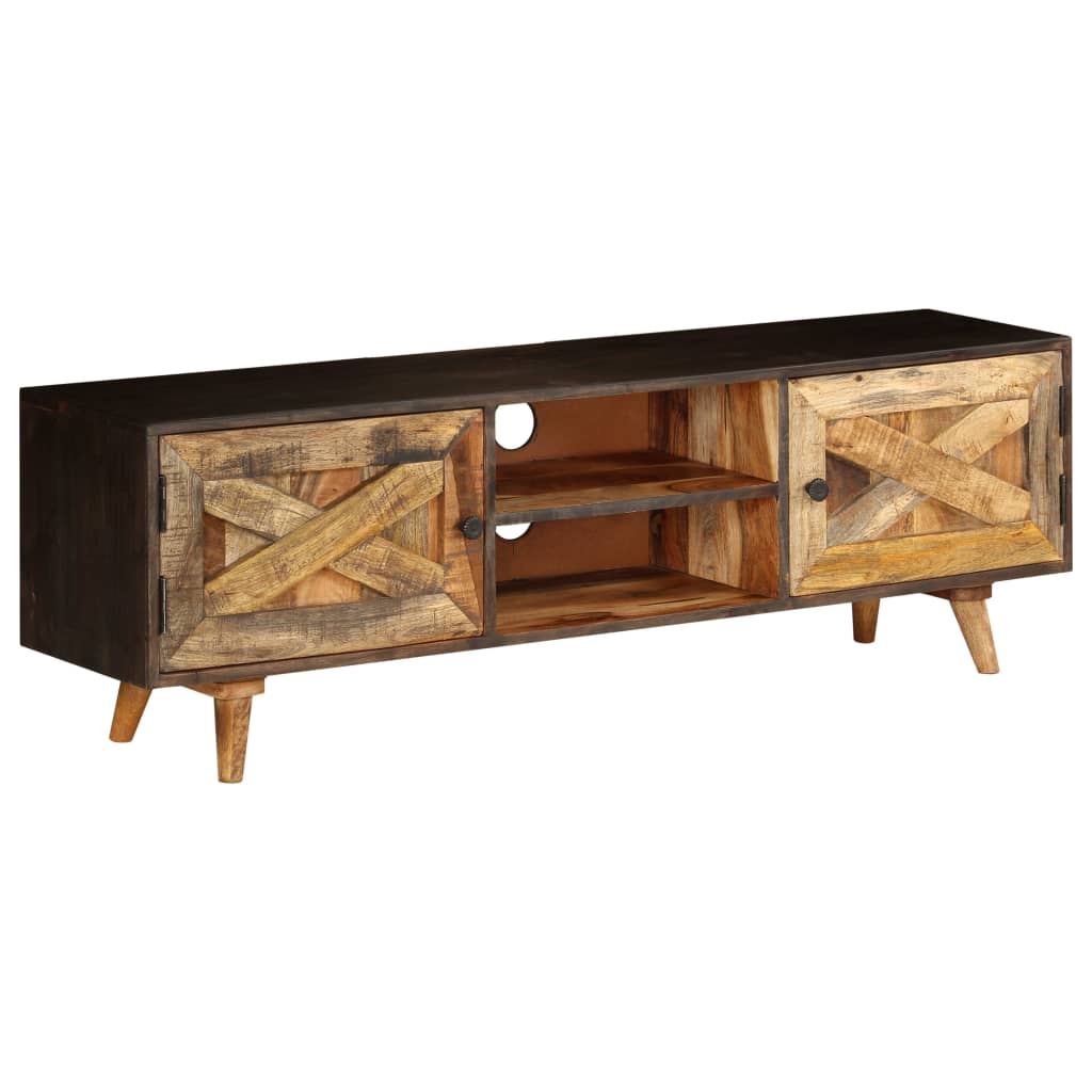 TV cabinet made of solid mango wood 140x30x45 cm