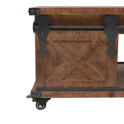 Coffee table solid fir wood 91 x 51 x 38 cm brown