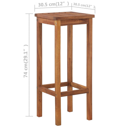 Bar table and chair set 3-piece solid acacia wood