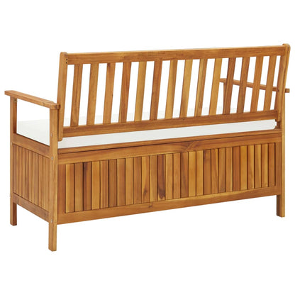Garden storage bench solid acacia wood 120 x 63 x 84 cm