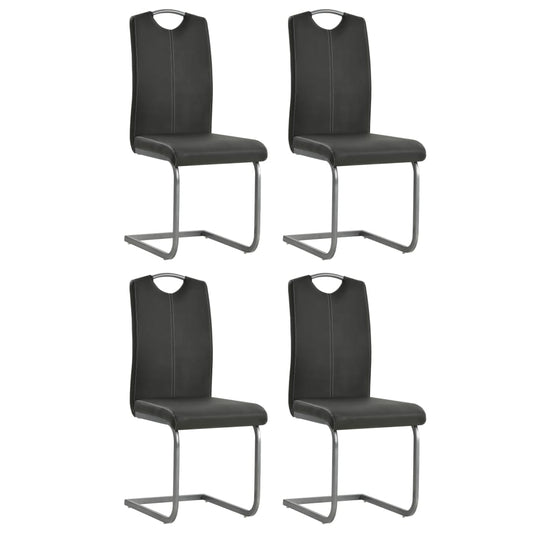 Cantilever chair 4 pcs. Grey artificial leather