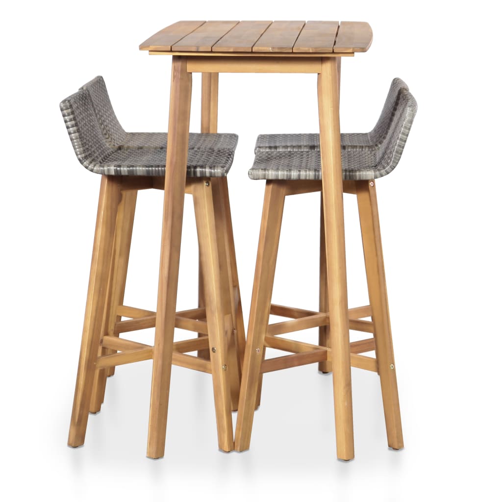 5-piece garden dining set solid acacia wood